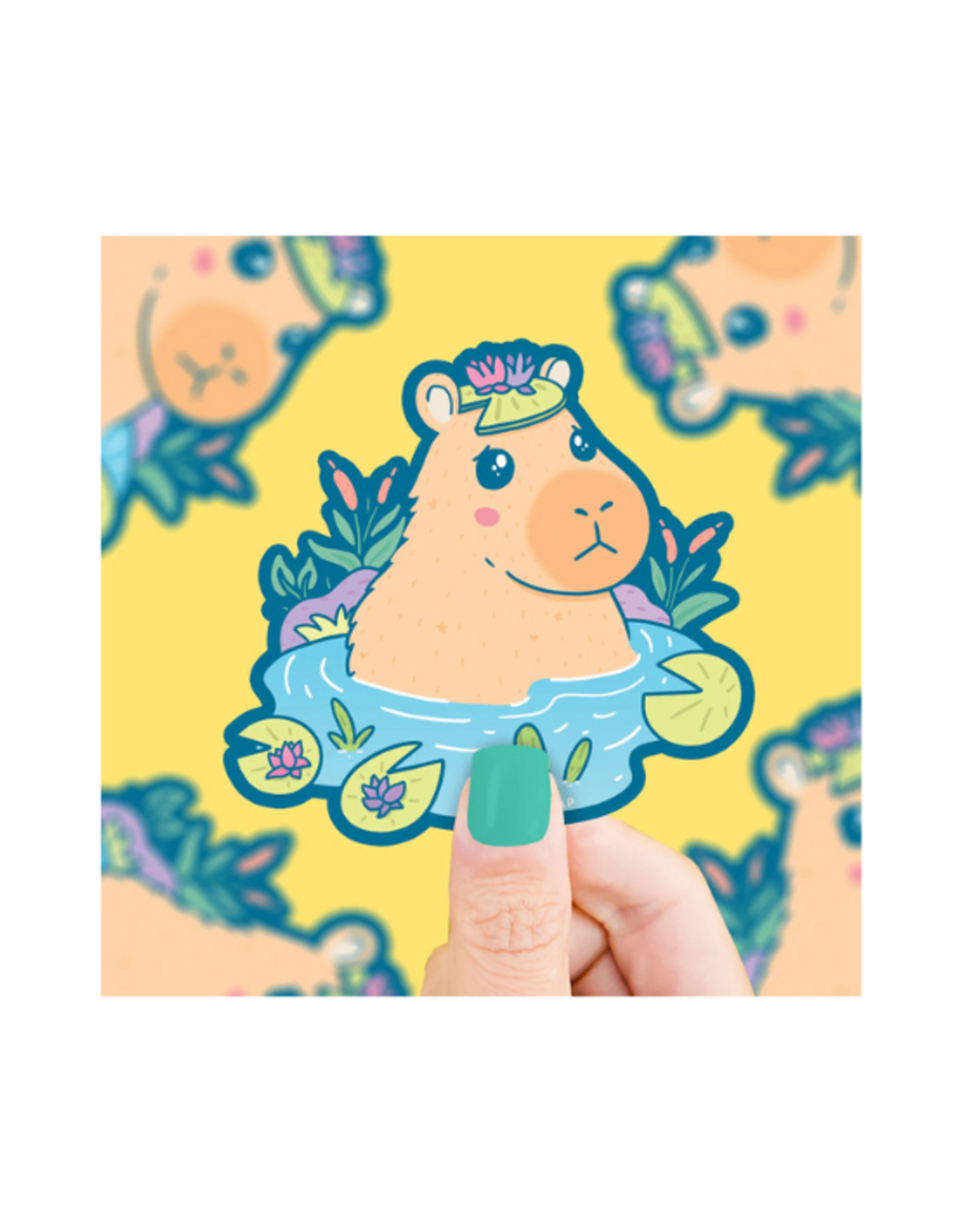 Turtle Soup Turtle's Soup - Capybara Pond Vinyl Sticker