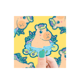 Turtle Soup Capybara Pond Vinyl Sticker