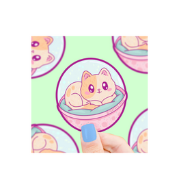 Turtle Soup Cat Capsule Prize Toy Vinyl Sticker