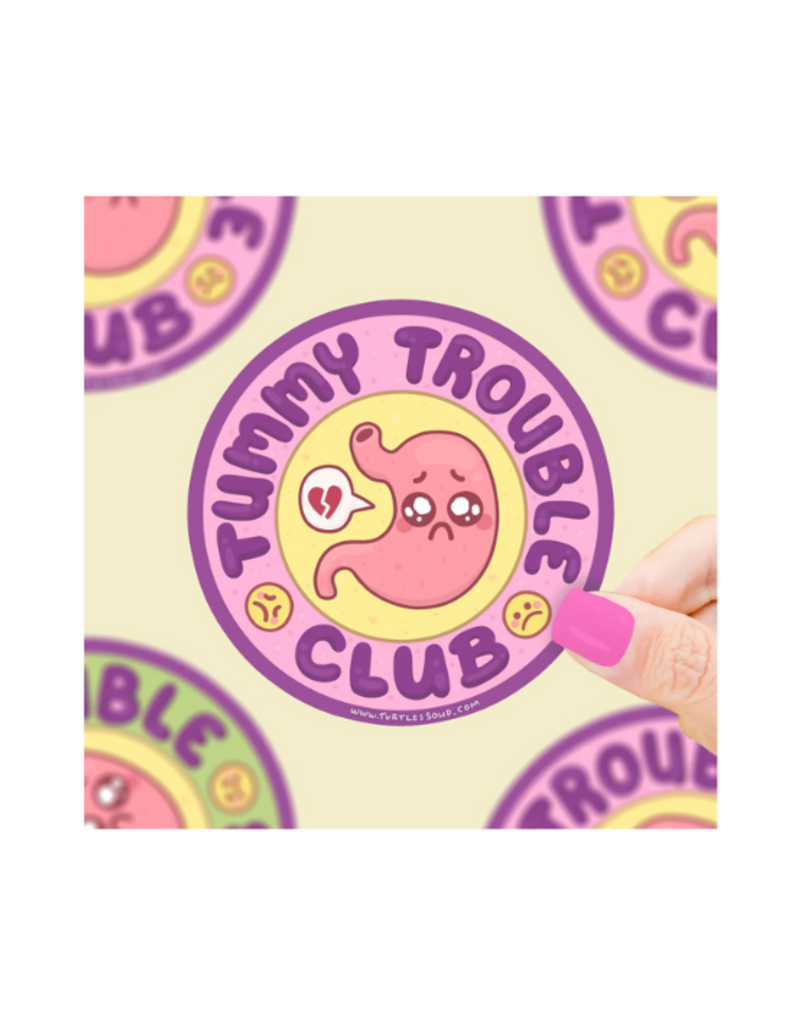 Turtle Soup Turtle's Soup - Tummy Trouble Club IBS Disease Awareness Vinyl Sticker