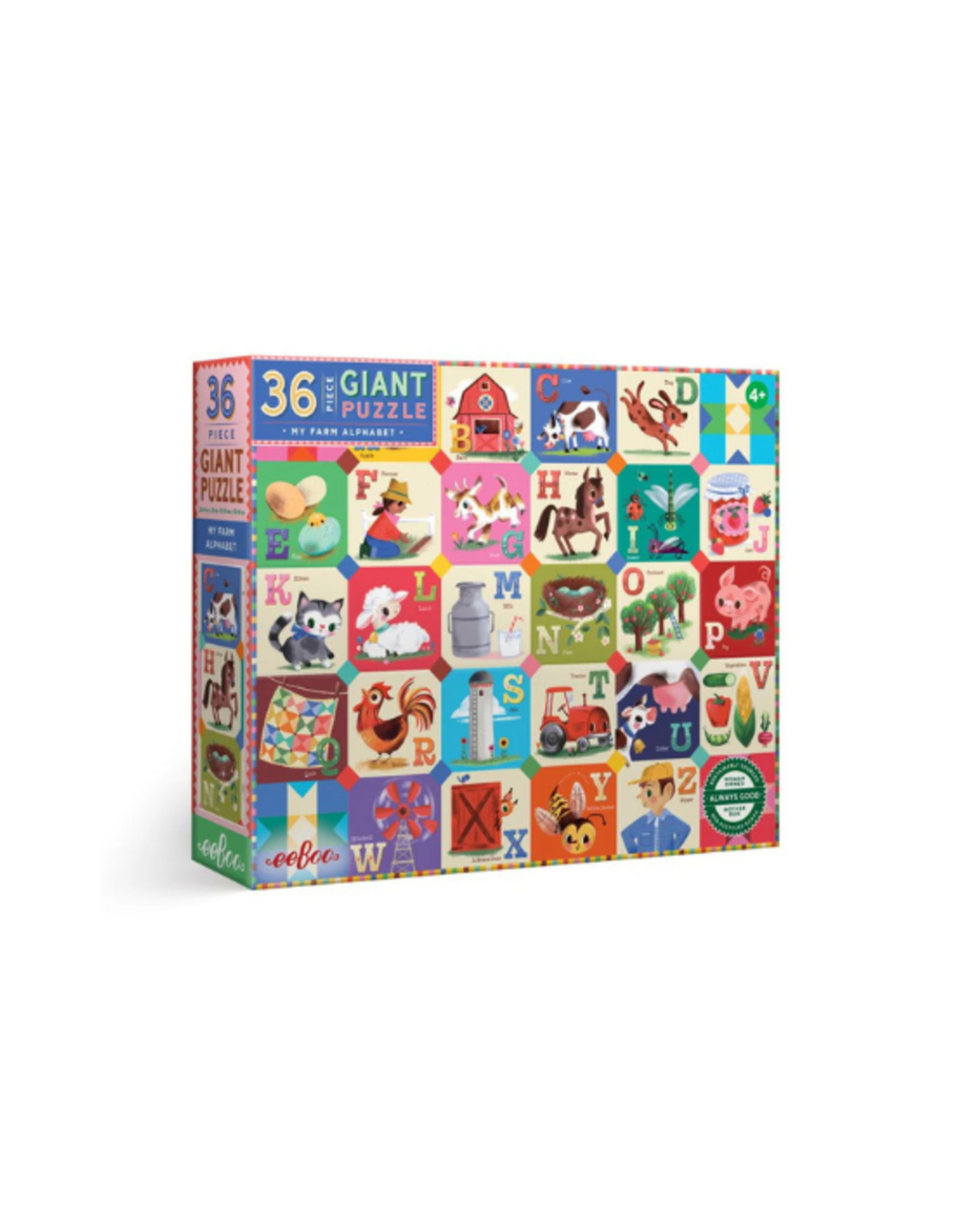 eeBoo eeBoo - My Farm Alphabet 36 Piece Giant Puzzle