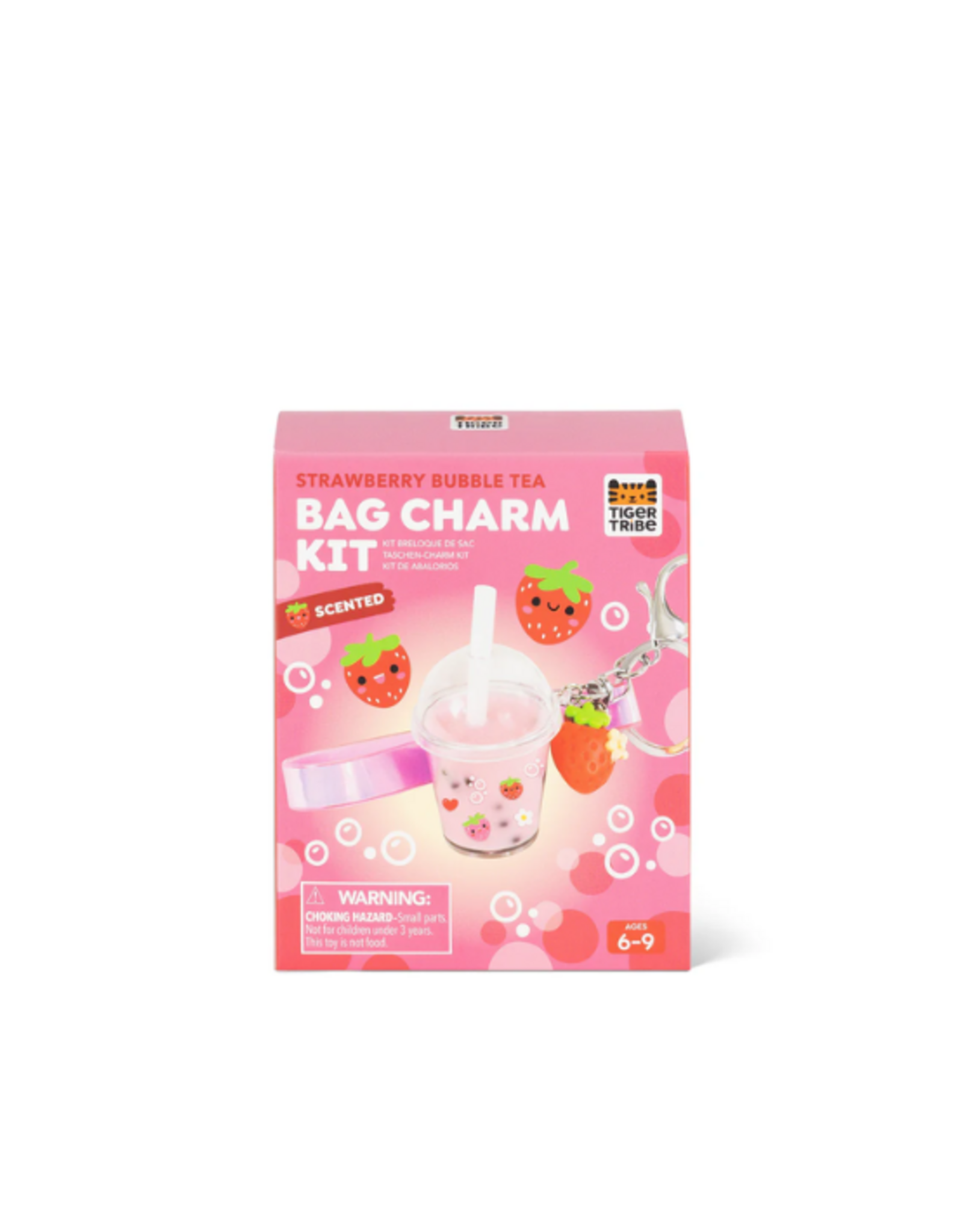 Tiger Tribe - Bag Charm Kit - Strawberry Bubble Tea