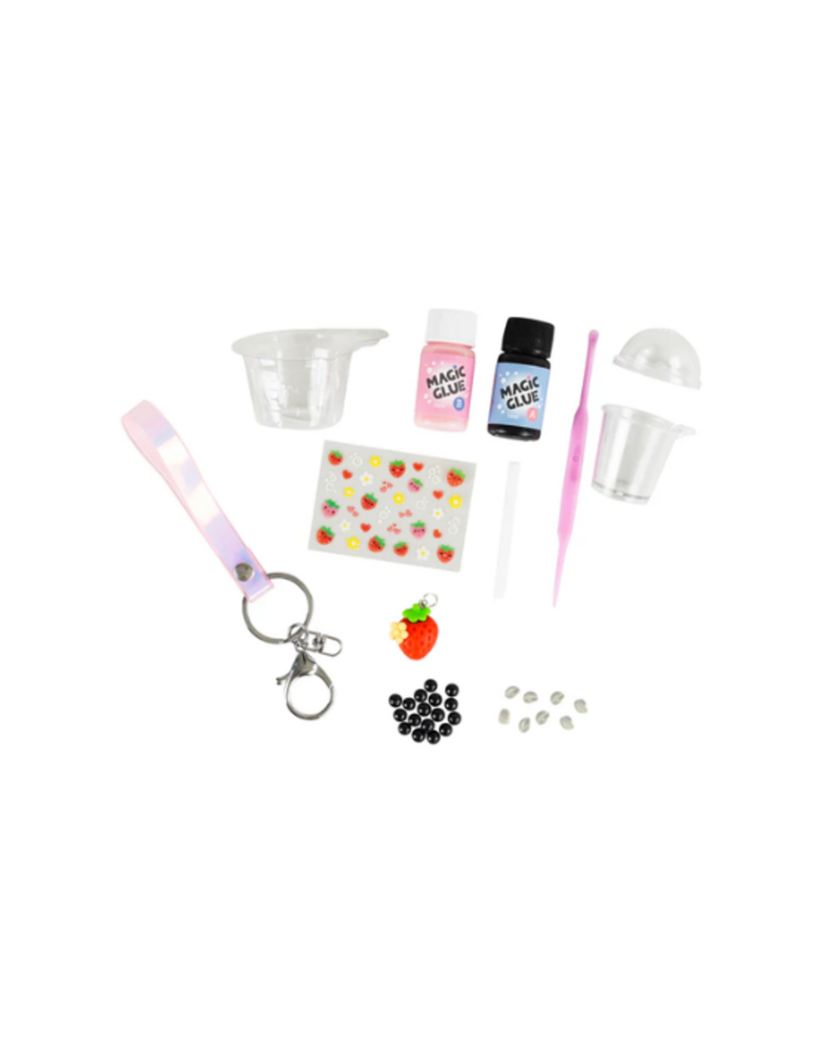 Tiger Tribe - Bag Charm Kit - Strawberry Bubble Tea