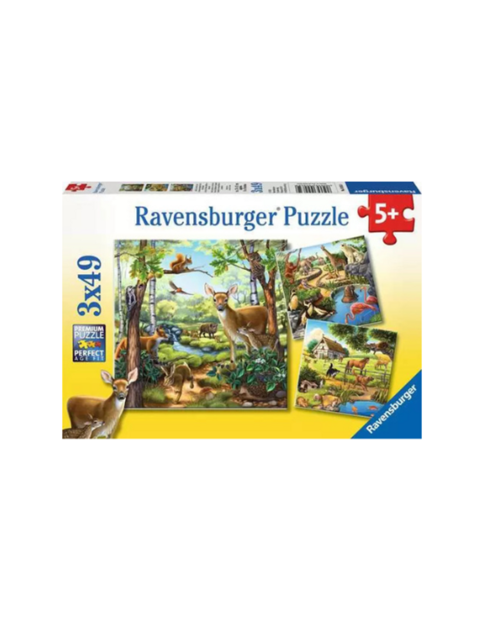 Ravensburger Ravensburger - 5+ -3x49 -  Forest/Zoo/Domestic Animals