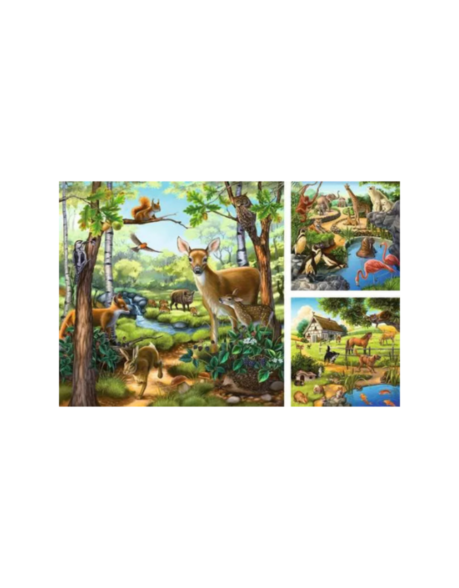 Ravensburger Ravensburger - 5+ -3x49 -  Forest/Zoo/Domestic Animals