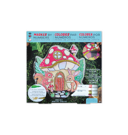 Bright Stripes IHeartArt Marker by Number Garden Stone Mushroom