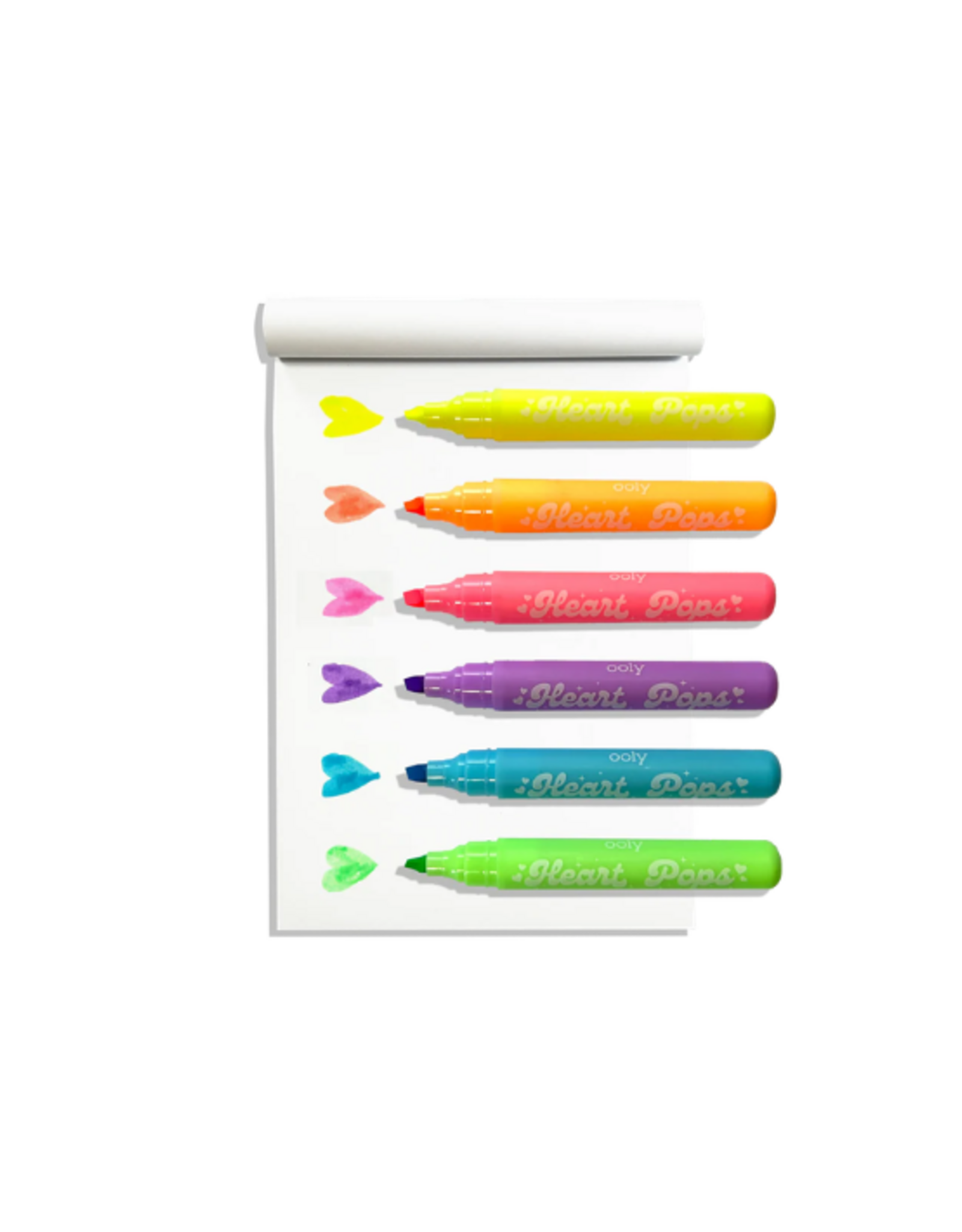 Ooly Ooly  - Heart Pops Neon Highlighters - Set of 6
