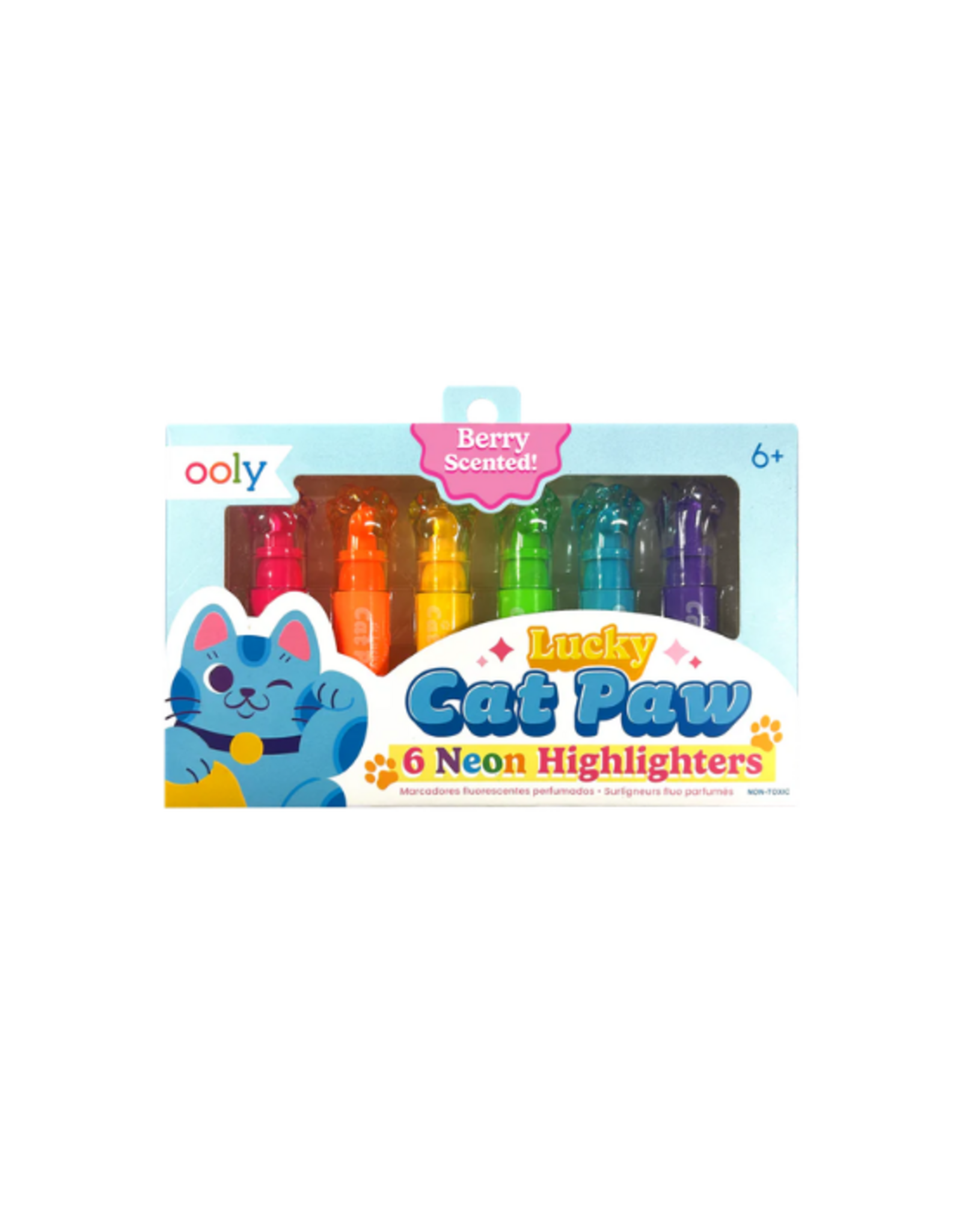 Ooly Ooly - Lucky Cat Paw Scented Neon Highlighters - Set of 6