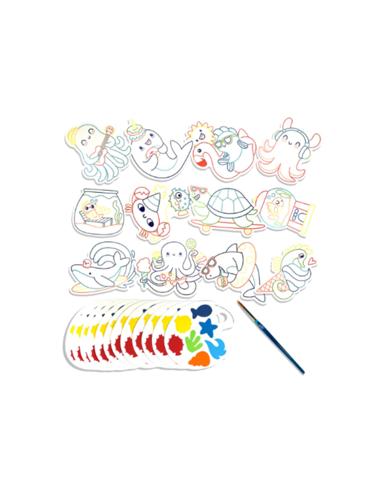 Ooly Ooly - Playful Painters Easy Watercolor Painting Kit - Ocean Fun