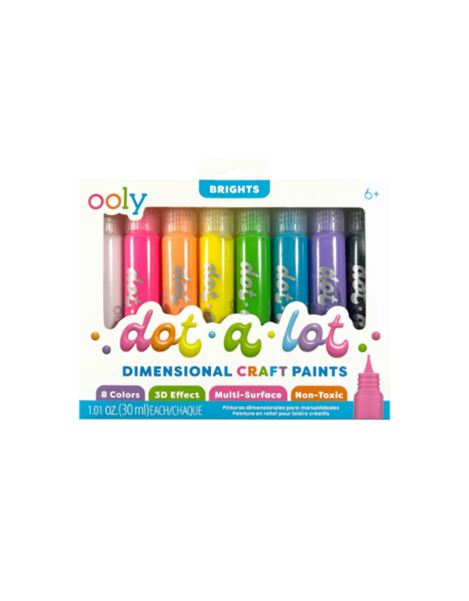 Ooly Ooly - Dot-a-Lot 3D Dimensional Craft Paint - Brights - Set of 8