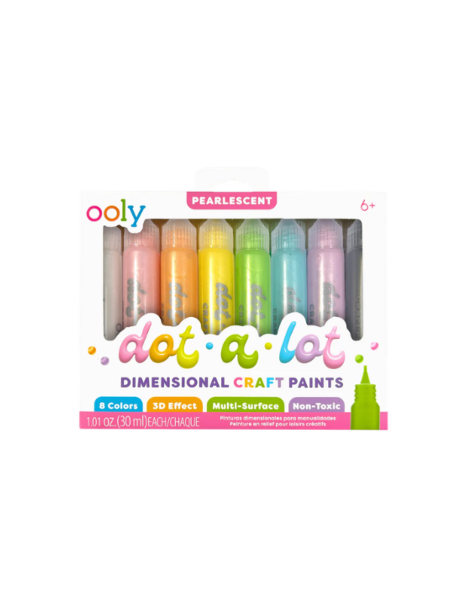 Ooly Ooly - Dot-a-Lot 3D Dimensional Craft Paint - Pearlescent - Set of 8