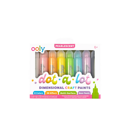 Ooly Dot-a-Lot 3D Dimensional Craft Paint - Pearlescent - Set of 8