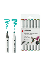 Deserres - Alcohol Dual-Tip Marker Set Forest Colors 6pcs