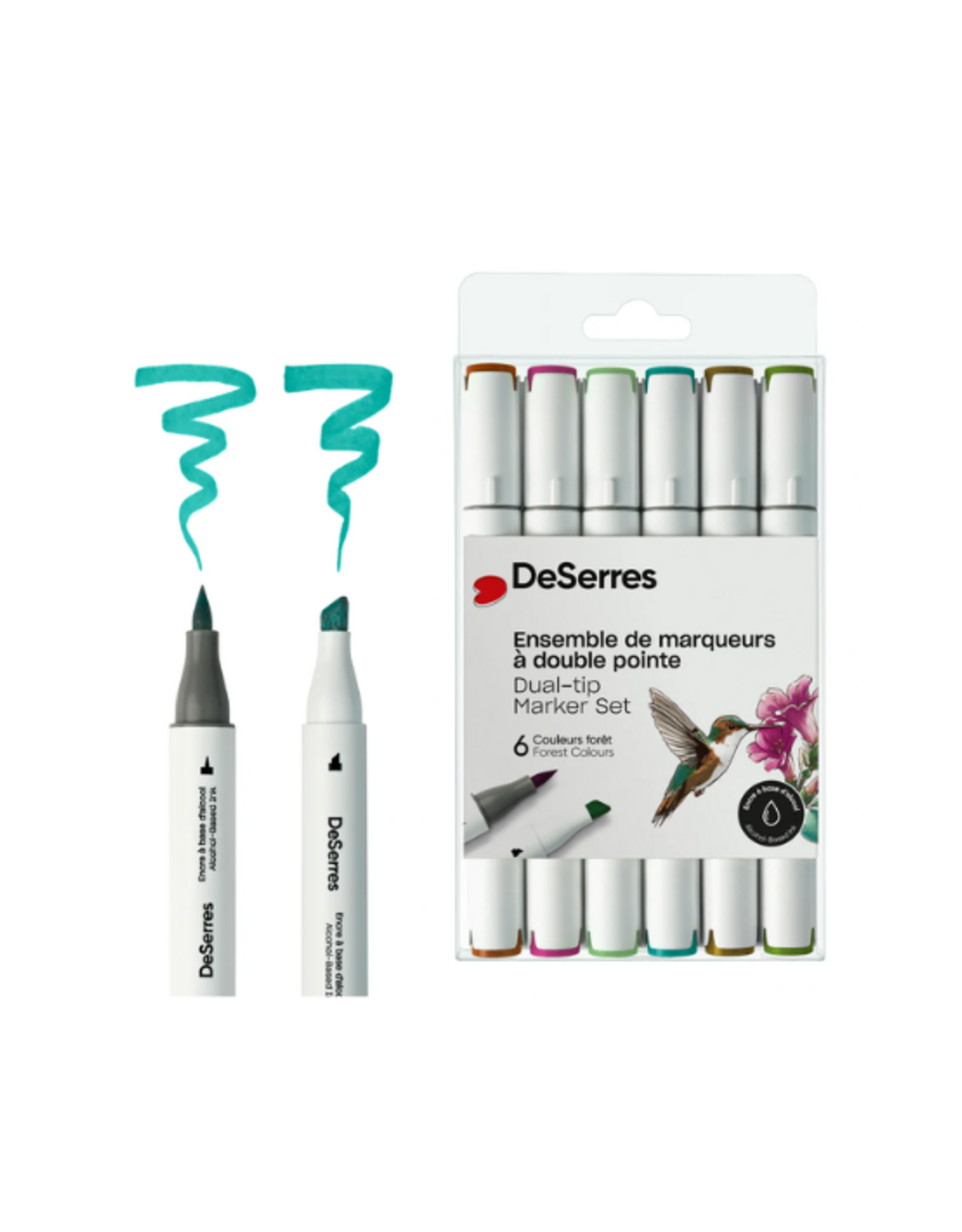 Deserres - Alcohol Dual-Tip Marker Set Forest Colors 6pcs