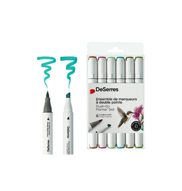 Alcohol Dual-Tip Marker Set Forest Colors 6pcs