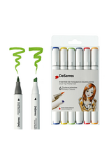 Deserres - Alcohol Dual-Tip Market Set Primary Colors 6pcs