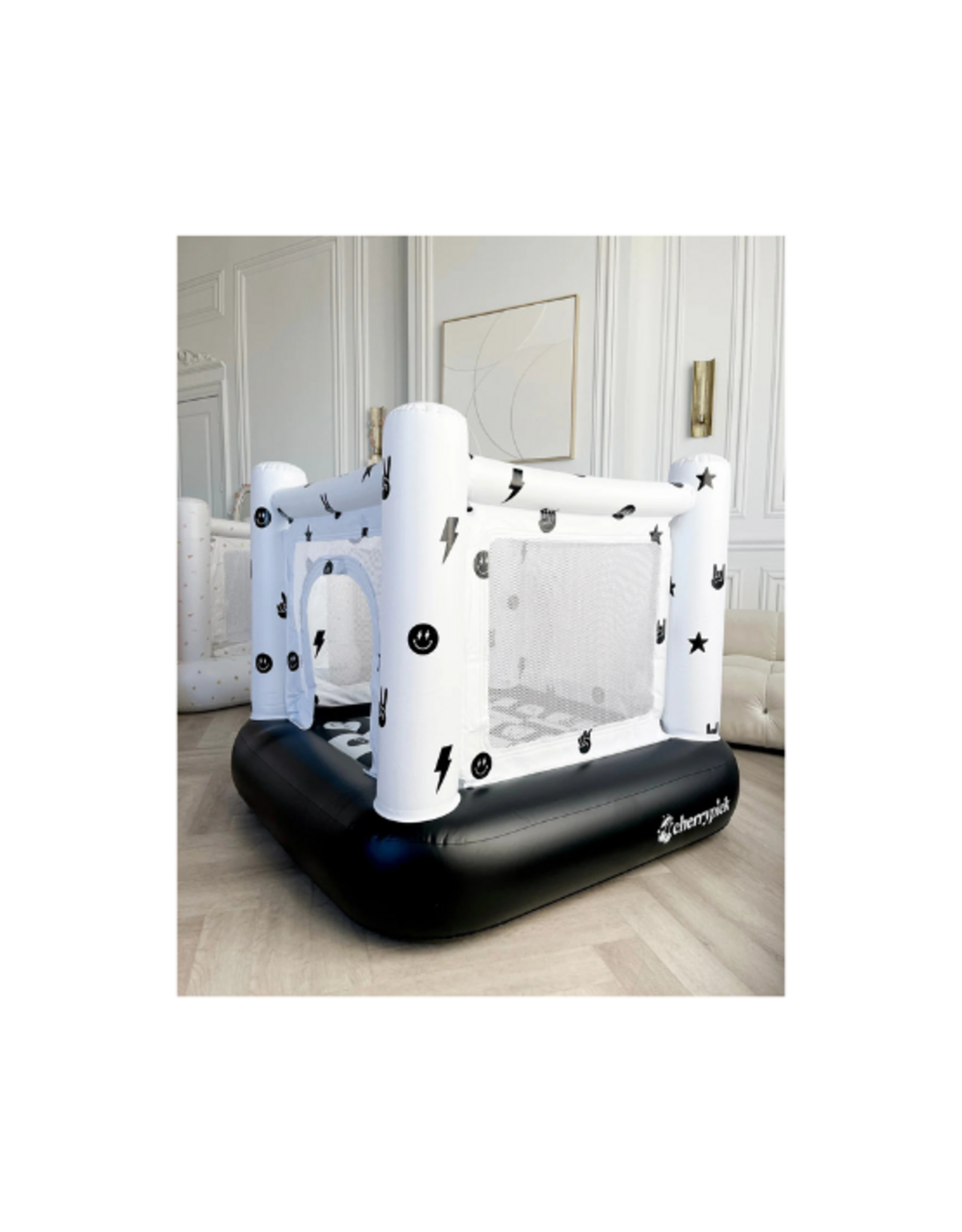 Cherrypick Cherrypick - Magic Bounce House – Mini Cordless Indoor Bouncer (Monochrome Smiley)
