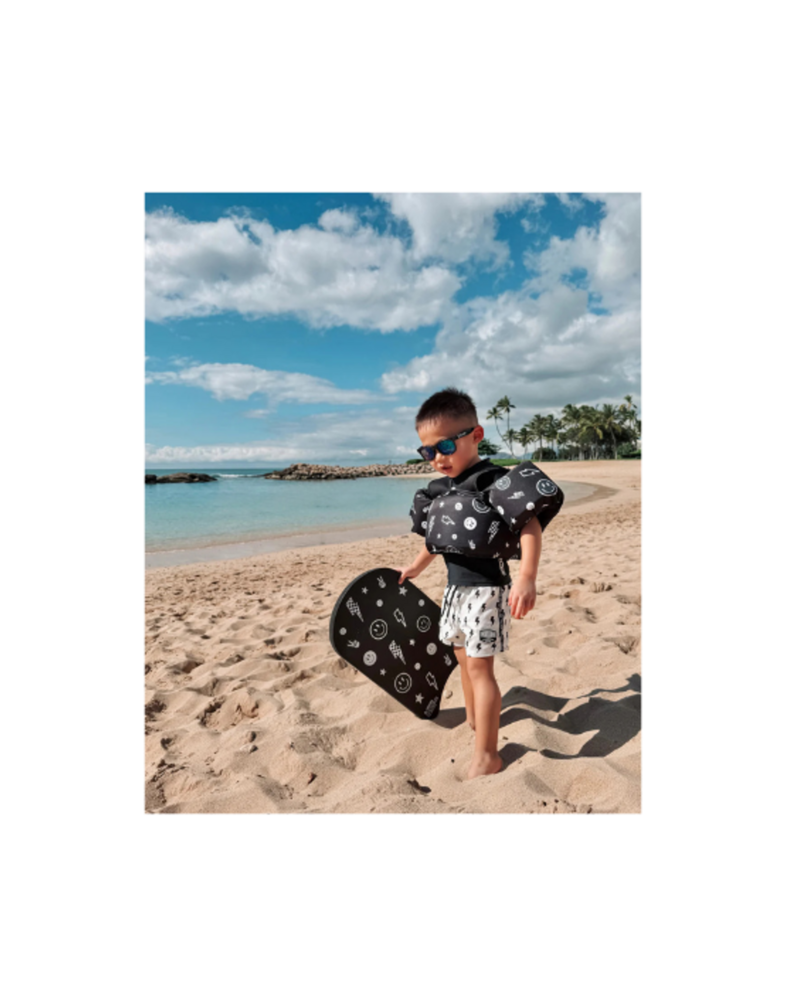 Cherrypick Cherrypick - Little Swimmer Floatie - Toddler & Kids Swim Vest Floaties (Monochrome Smiley)