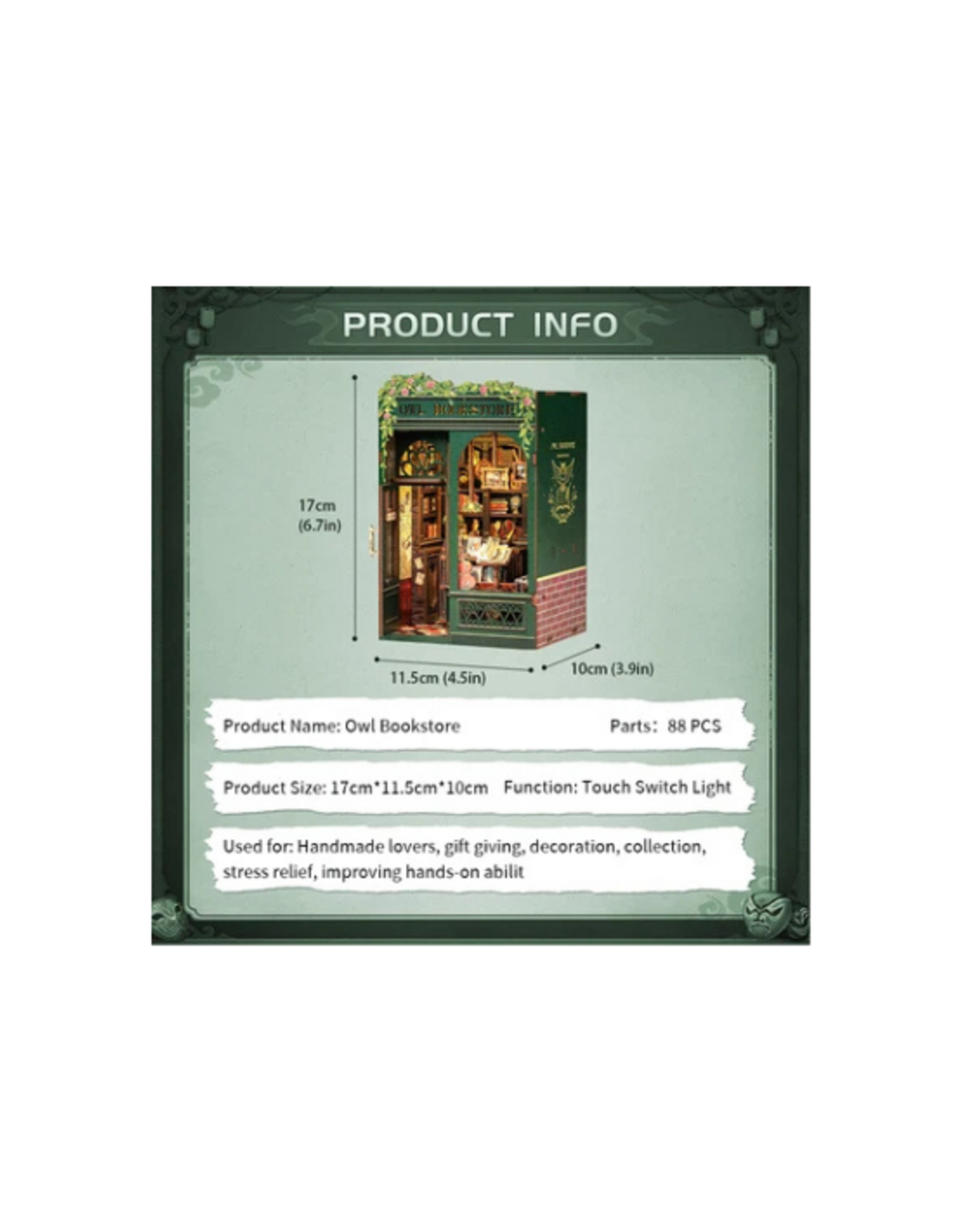 CuteBee CuteBee - DIY Book Nook Kit Owl Bookstore