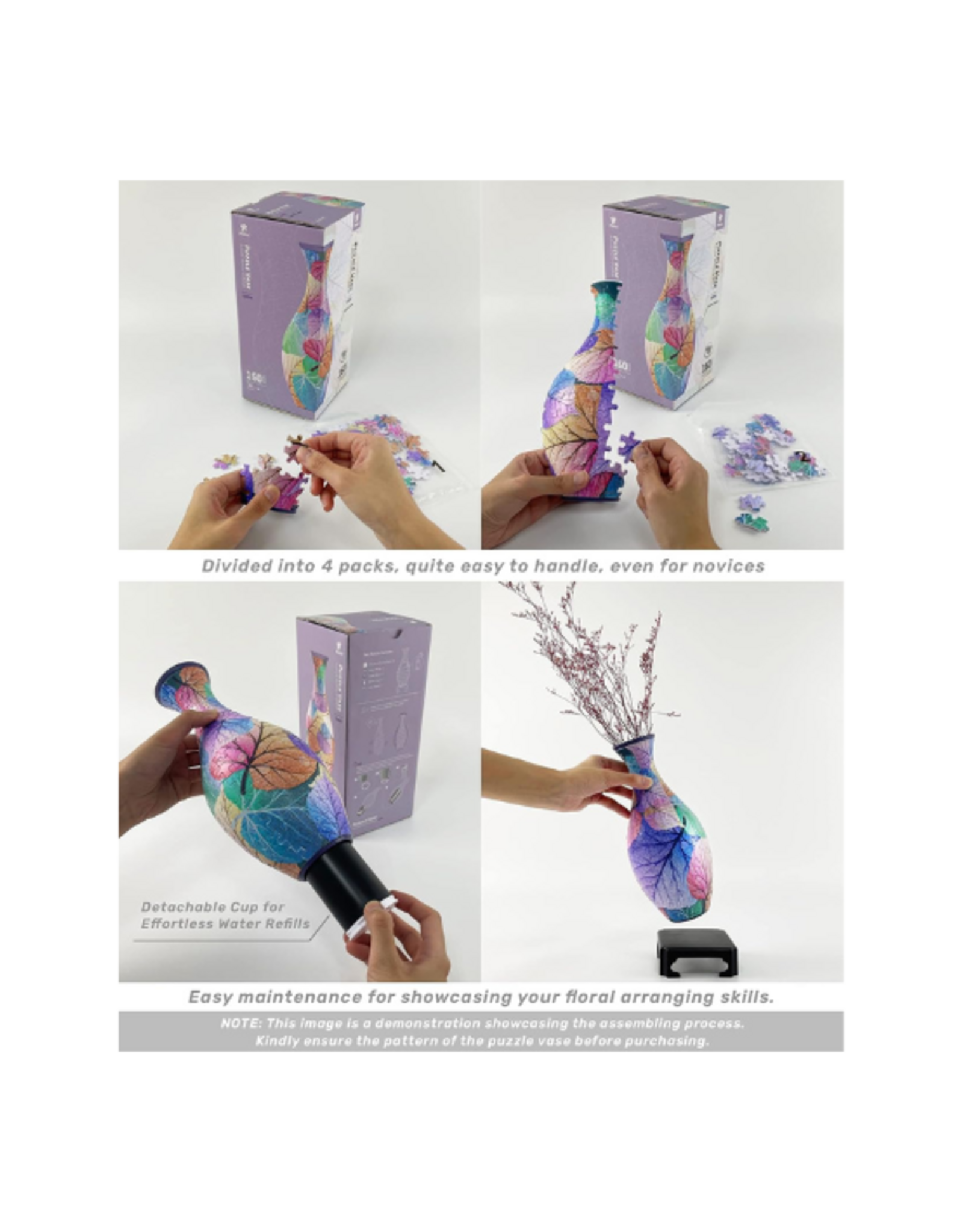 Pintoo Pintoo - Puzzle Vase - Elegant Floral Print
