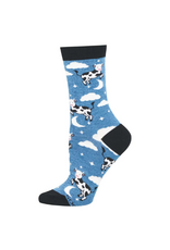 Socksmith Socksmith - Cow Jumped Over The Moon Blue S/M (Bamboo)