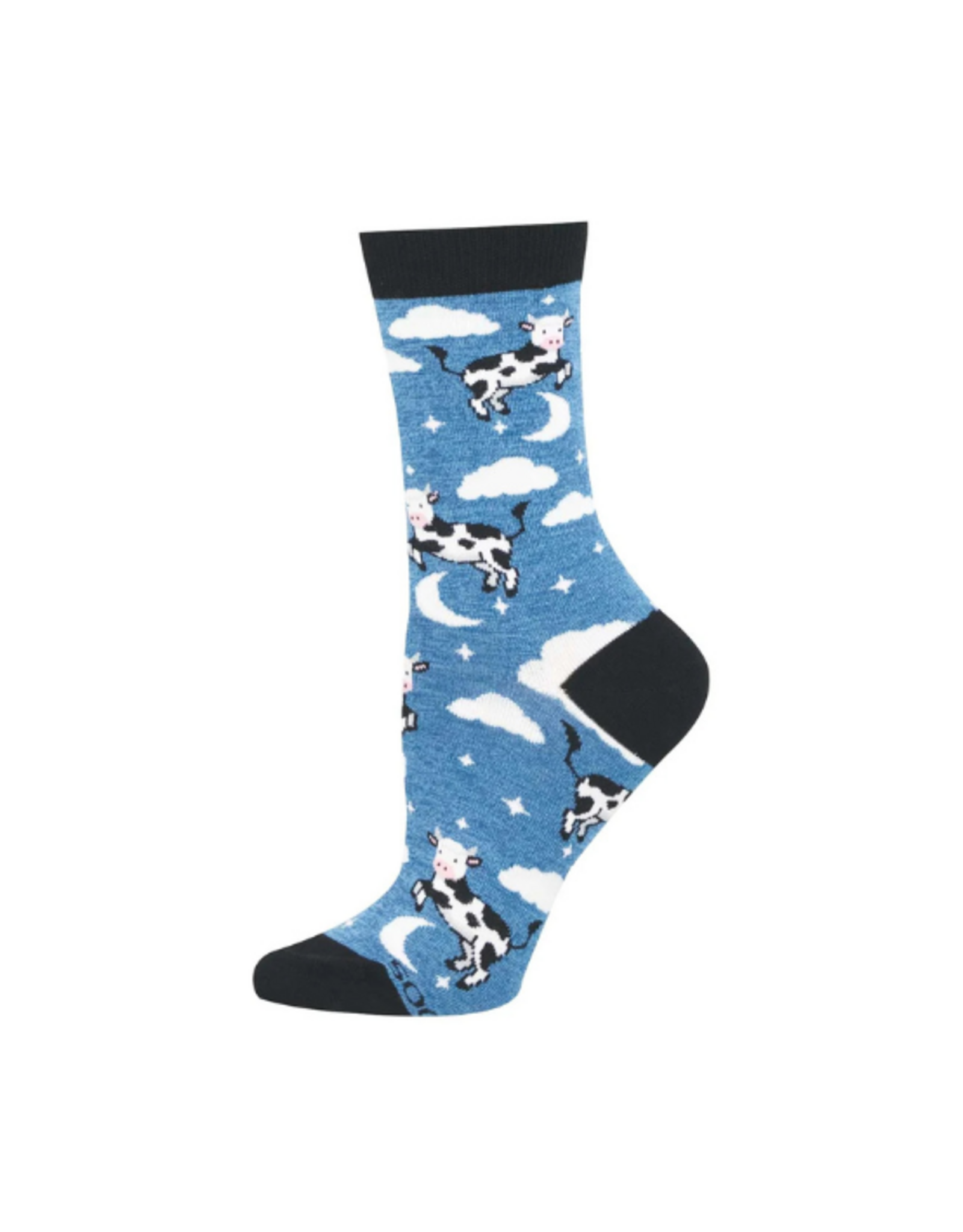 Socksmith Socksmith - Cow Jumped Over The Moon Blue S/M (Bamboo)