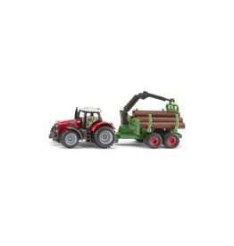Siku Massey Ferguson With Forestry Trailer