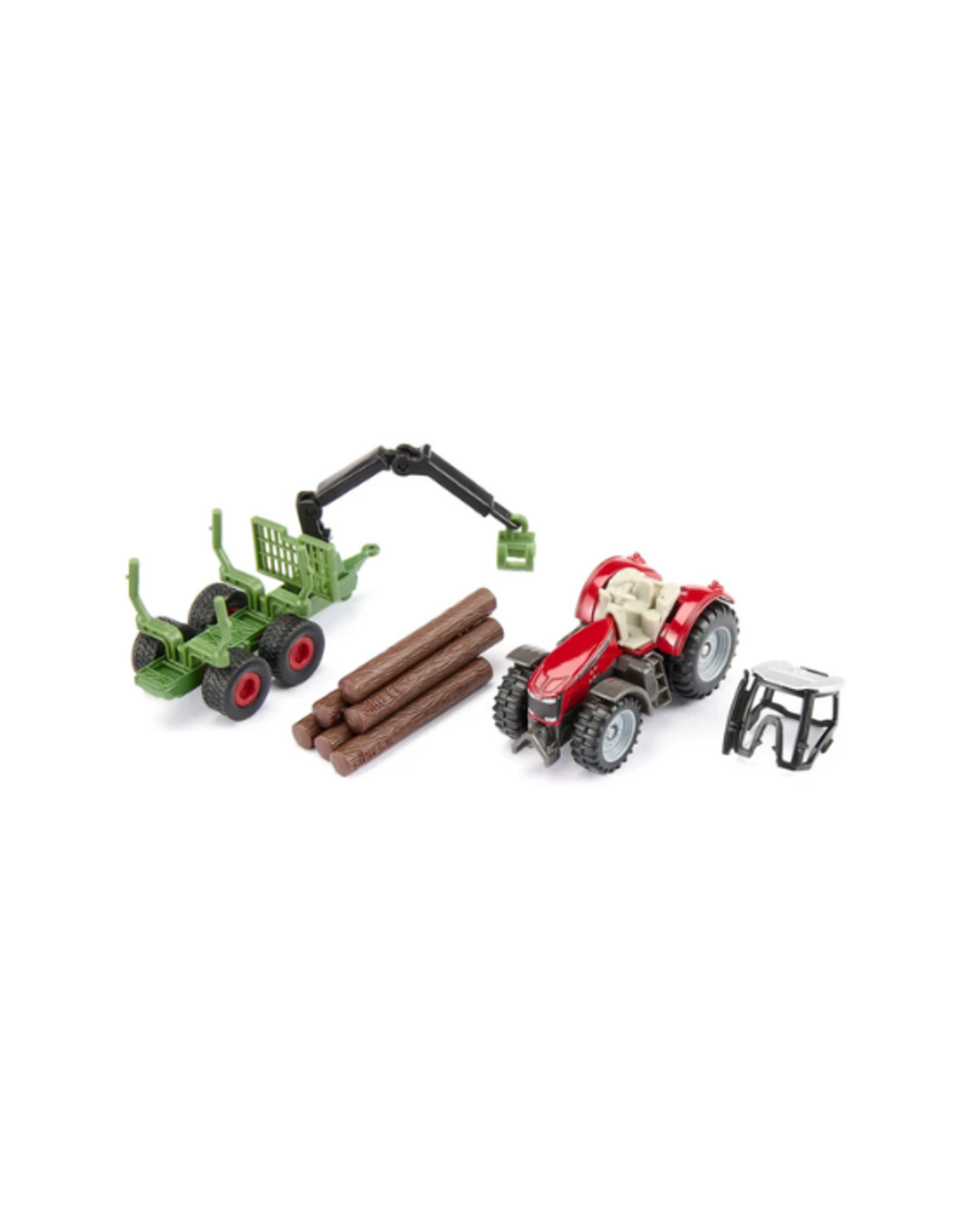 Siku Siku - Massey Ferguson With Forestry Trailer
