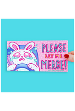 Turtle Soup Turtle's Soup - Please Let Me Merge Rabbit Bumper Sticker