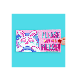 Turtle Soup Please Let Me Merge Rabbit Bumper Sticker