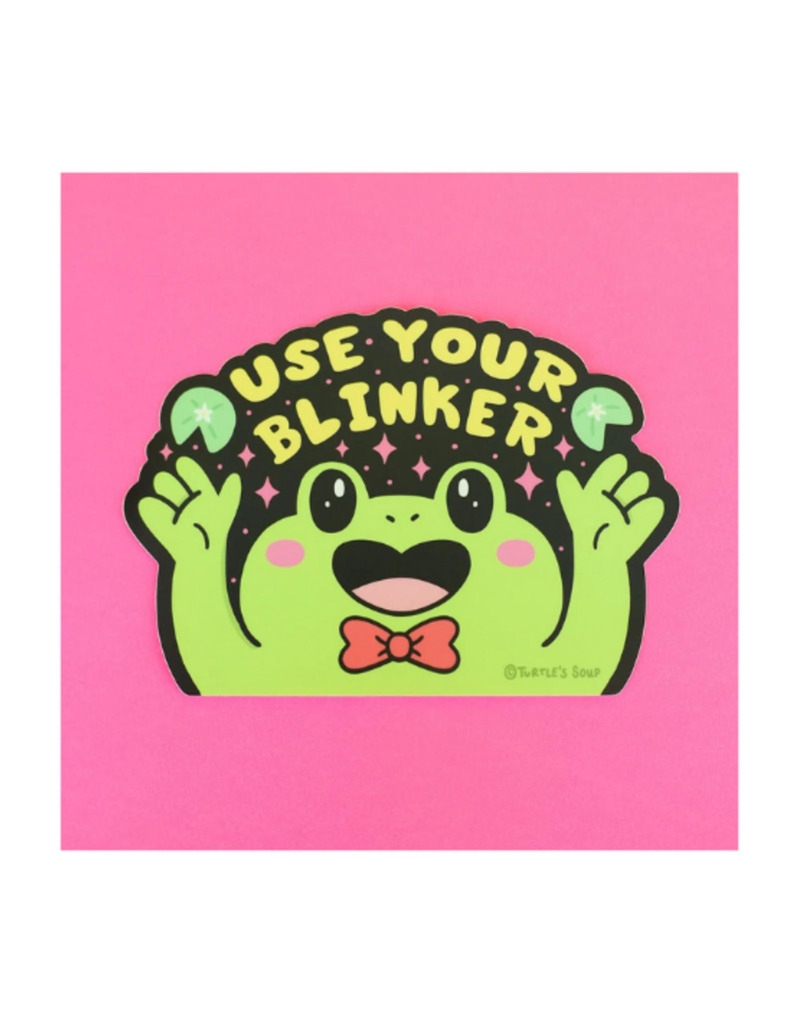 Turtle Soup Turtle's Soup - Use Your Blinker Frog Peek-a-Boo Large Car Vinyl Sticker