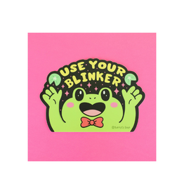 Turtle Soup Use Your Blinker Frog Peek-a-Boo Large Car Vinyl Sticker