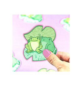 Turtle Soup Frogs In Love Vinyl Sticker