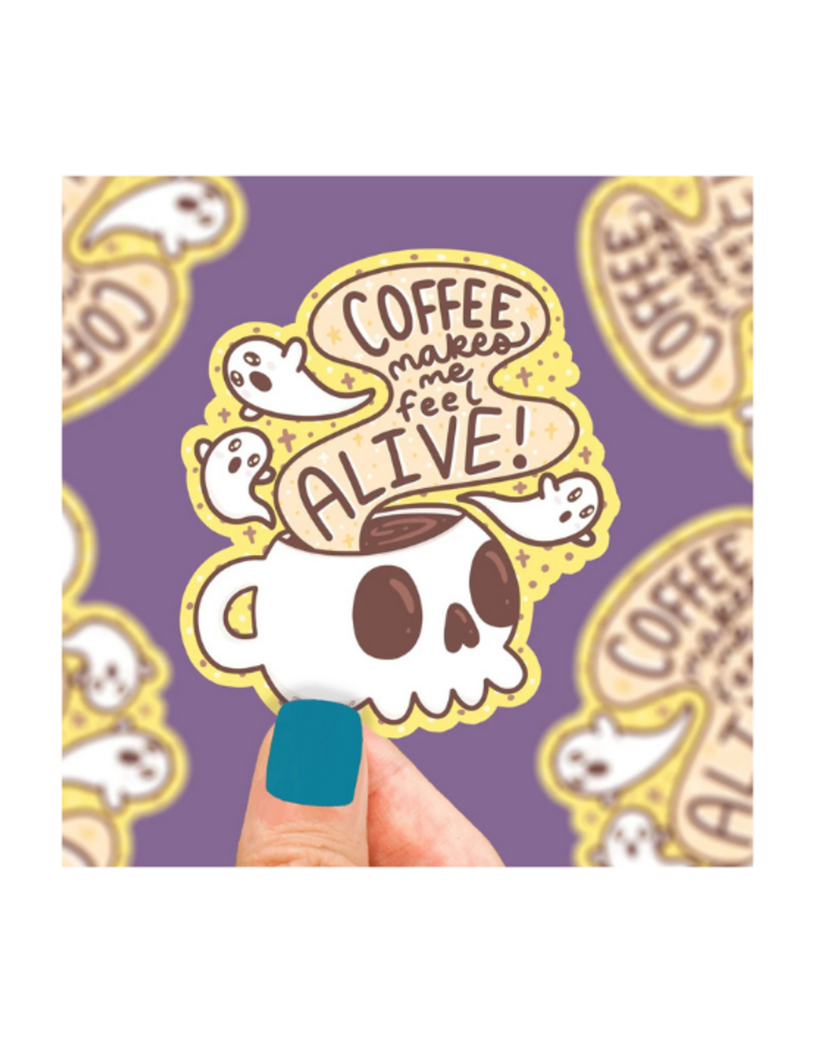 Turtle Soup Turtle's Soup - Coffee Makes Me Feel Alive Vinyl Sticker