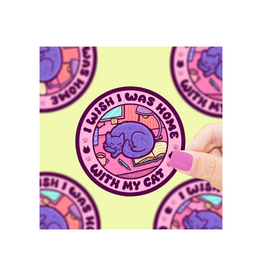 Turtle Soup Wish I Was Home With My Cat Vinyl Sticker