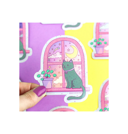 Turtle Soup Magical Cat Moonlight Holographic Sticker