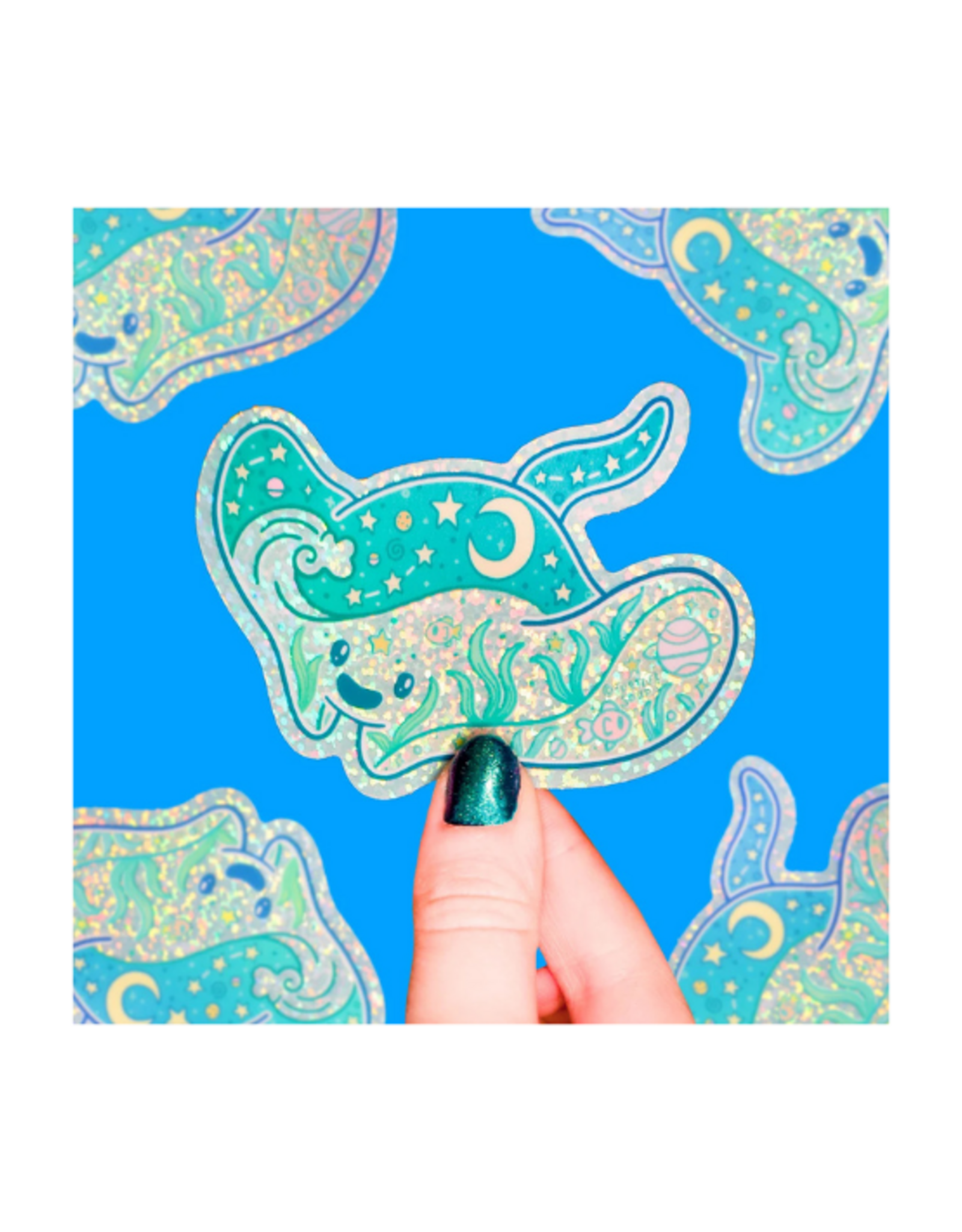 Turtle Soup Turtle's Soup - Stingray Ocean Dreamy Liquid Vinyl Sticker (Glitter)