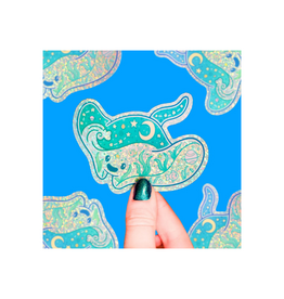 Turtle Soup Stingray Ocean Dreamy Liquid Vinyl Sticker (Glitter)