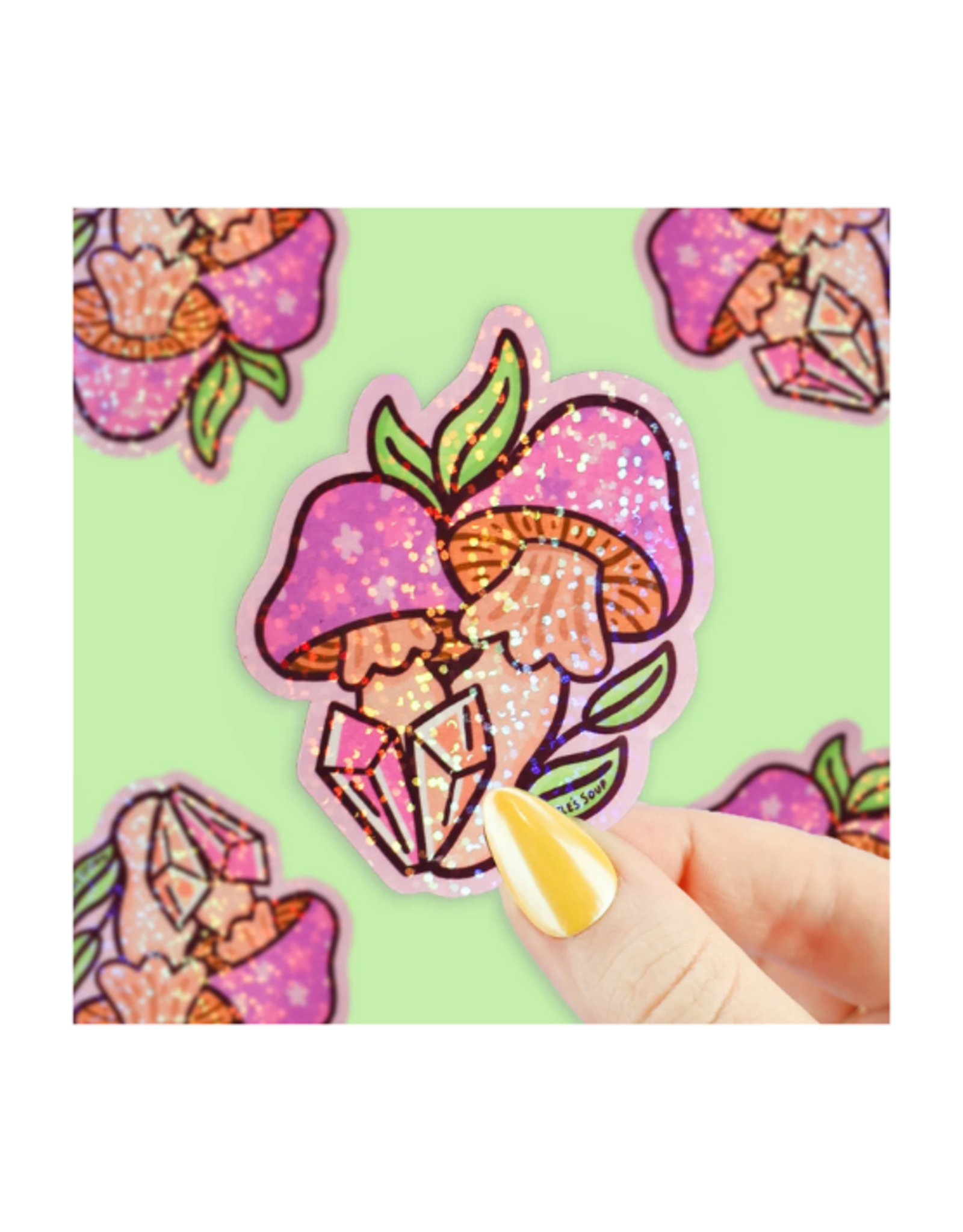 Turtle Soup Turtle's Soup - Magic Mushrooms Glitter Vinyl Sticker