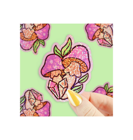 Turtle Soup Magic Mushrooms Glitter Vinyl Sticker
