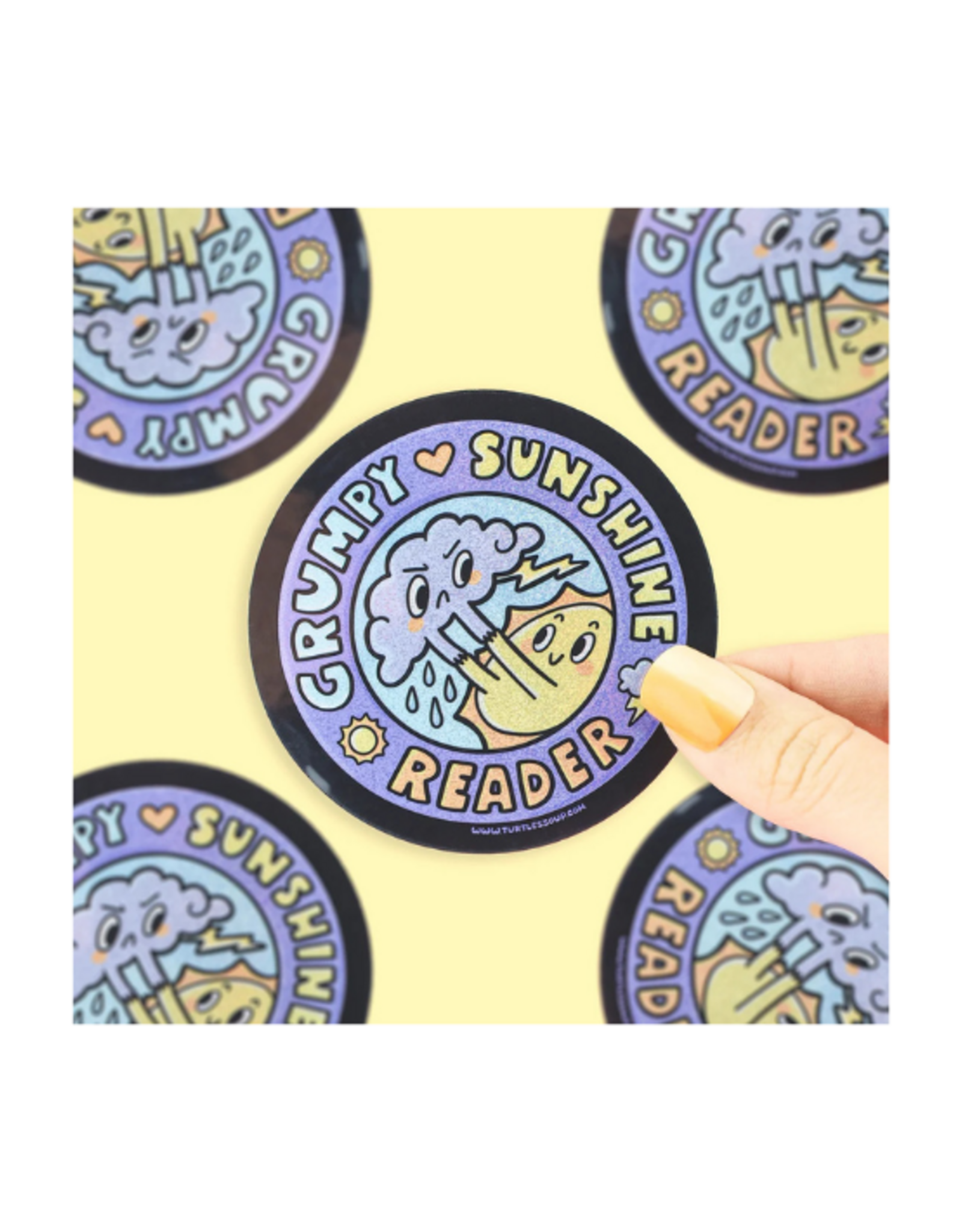 Turtle Soup Turtle's Soup - Grumpy and Sunshine Reader Sparkly Vinyl Sticker