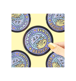 Turtle Soup Grumpy and Sunshine Reader Sparkly Vinyl Sticker