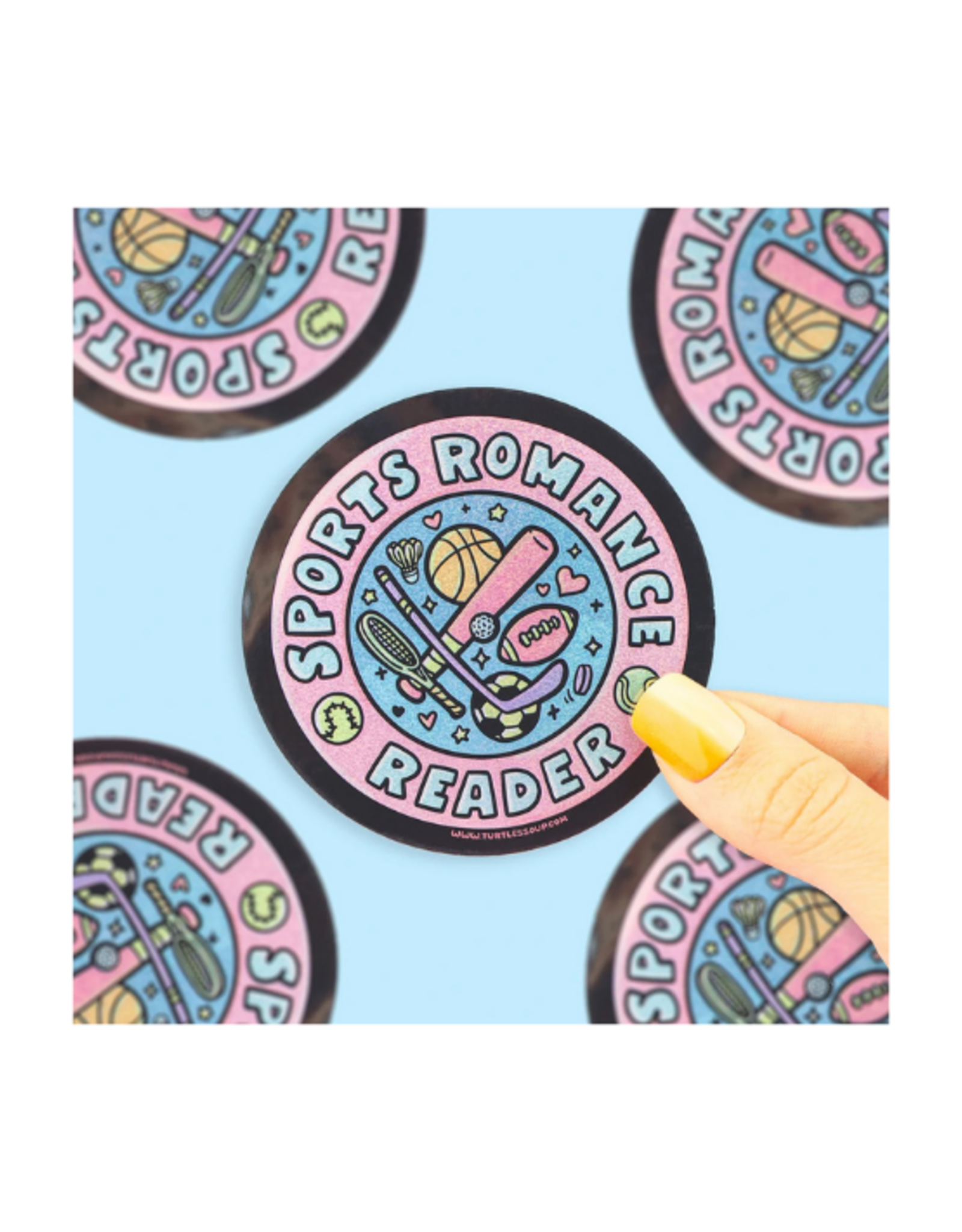 Turtle Soup Turtle's Soup - Sports Reader Sparkly Vinyl Sticker