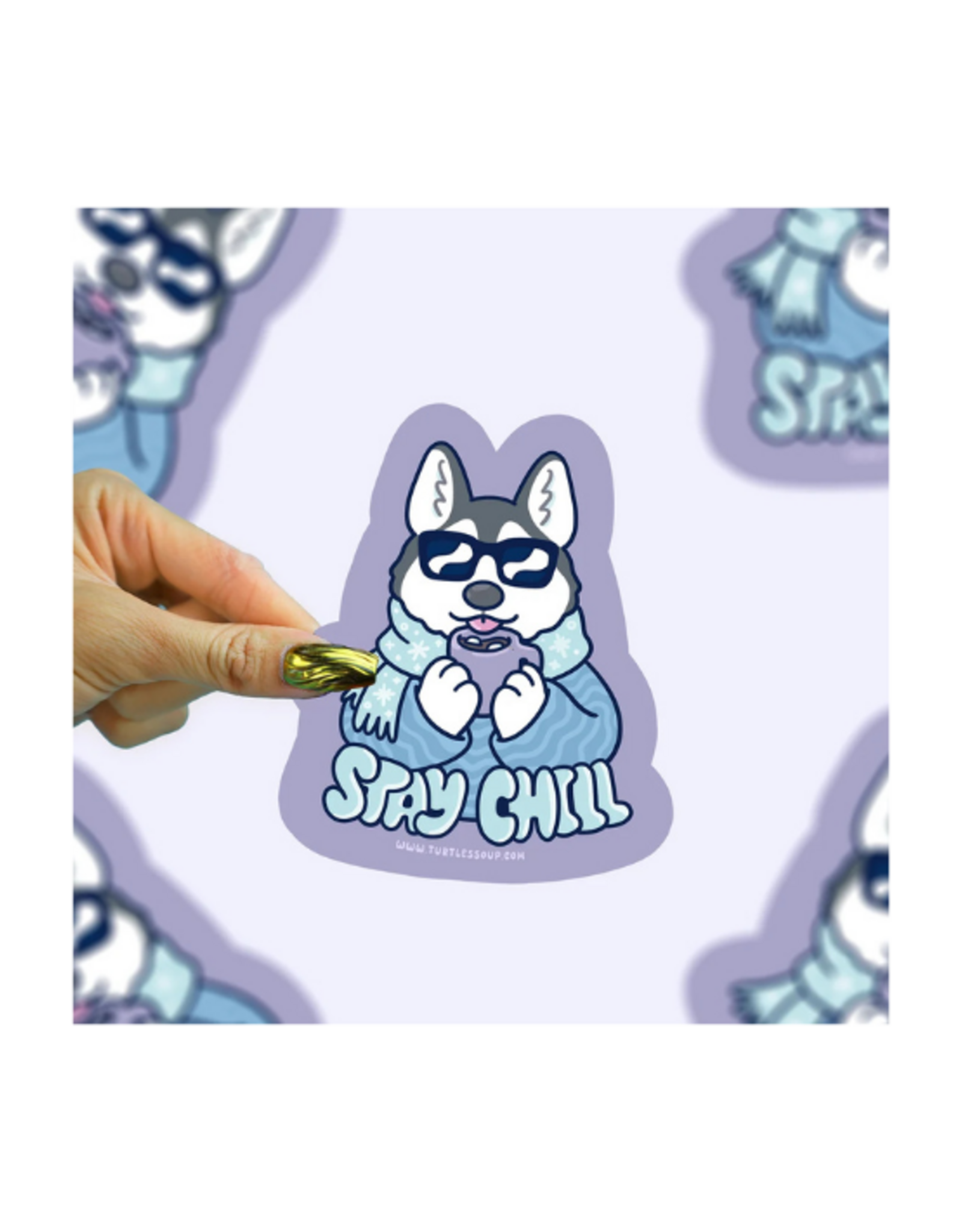 Turtle Soup Turtle's Soup - Stay Chill Winter Husky Dog Vinyl Sticker