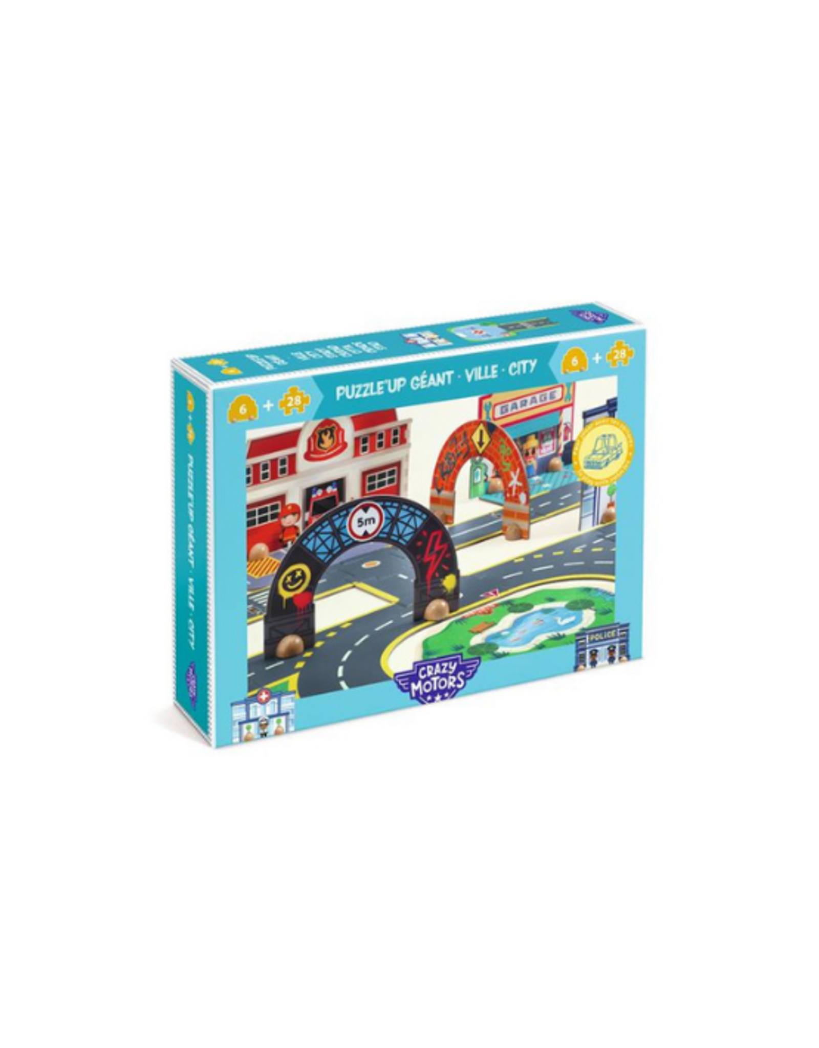 Djeco Djeco - Crazy Motors / Puzzle'Up City-Giant- 33 pcs