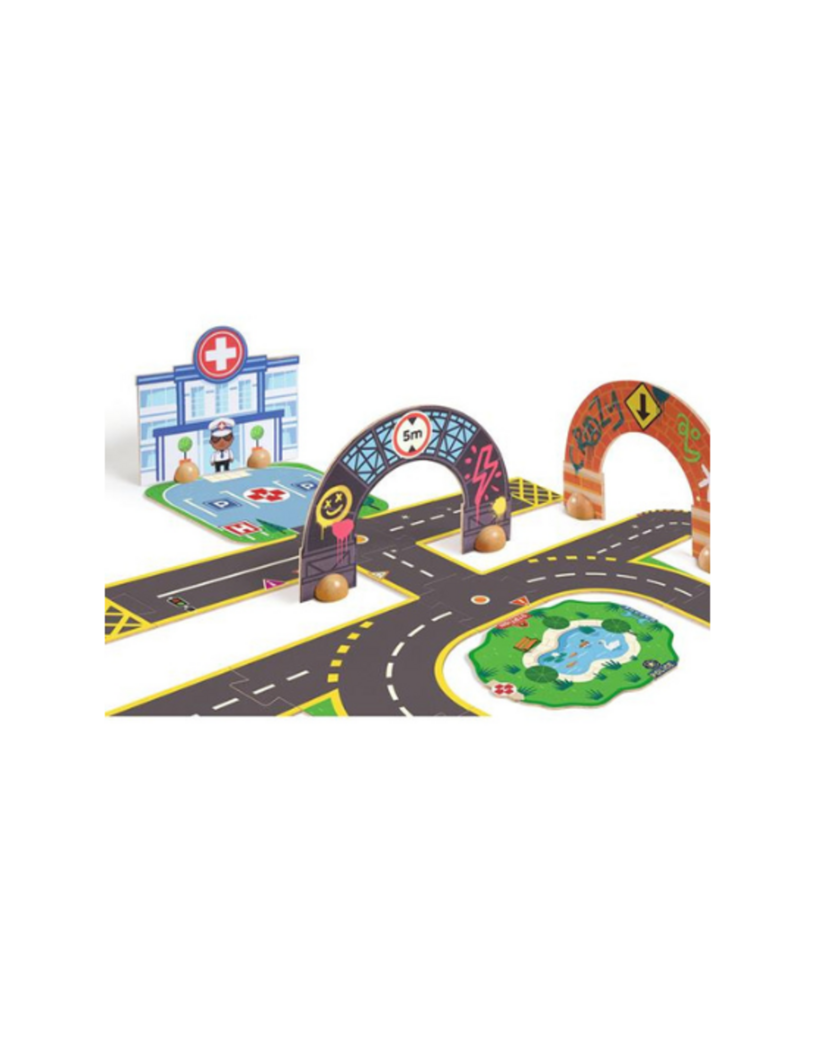 Djeco Djeco - Crazy Motors / Puzzle'Up City-Giant- 33 pcs