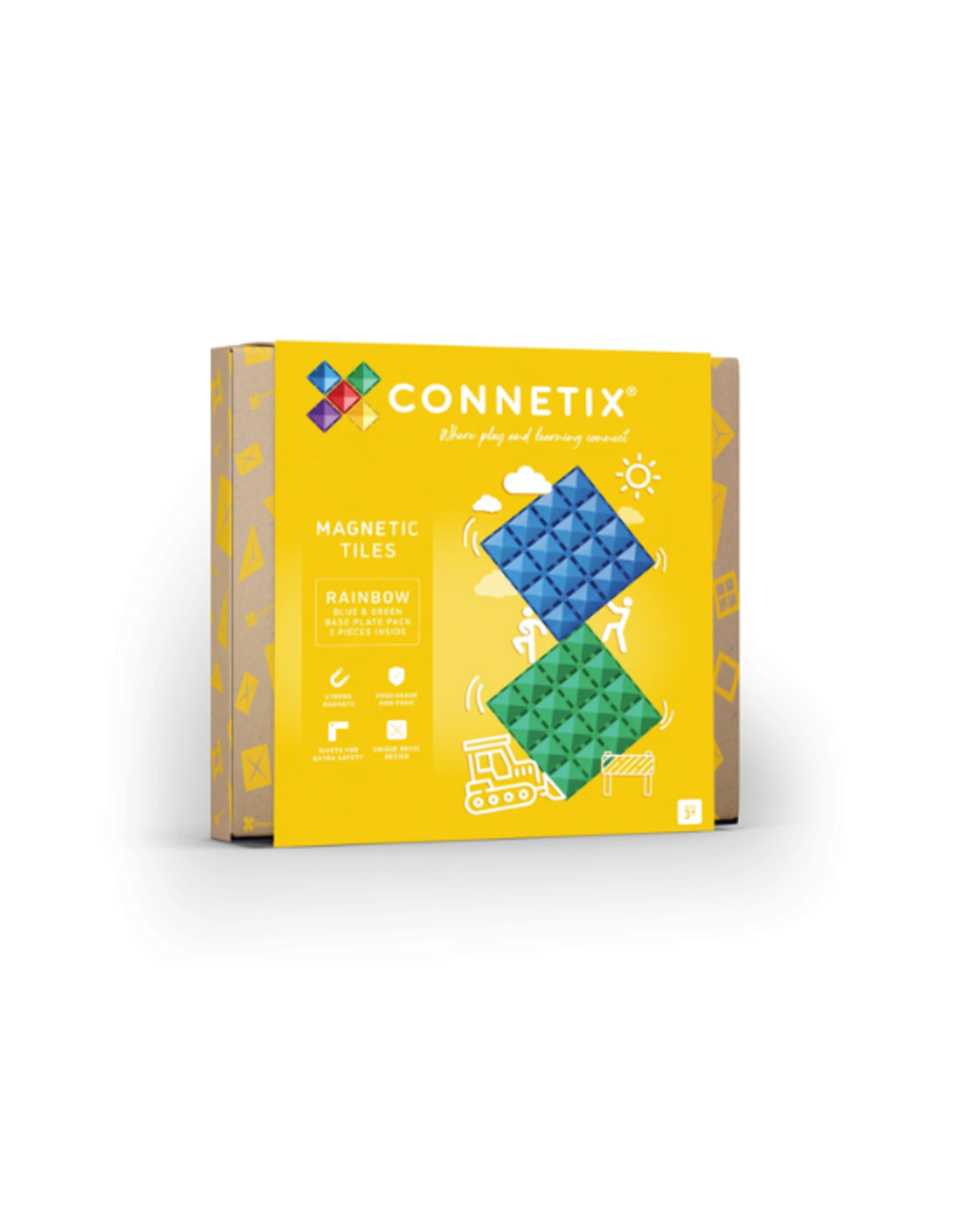 Connetix Connetix - Rainbow Blue & Green Base Plate 2 pc