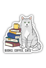 Stickers Northwest Inc. Stickers Northwest - Books Coffee and Cats Sticker