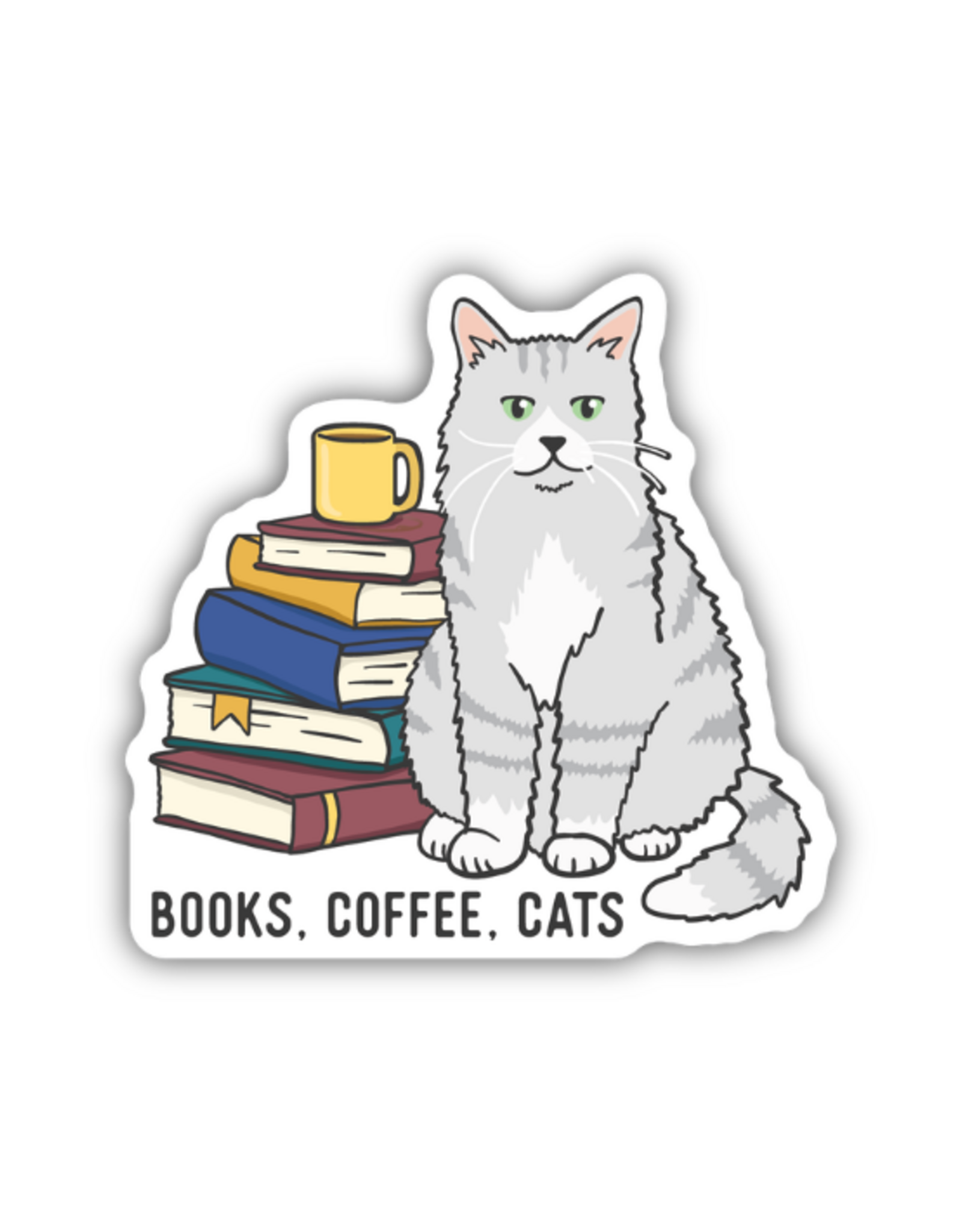 Stickers Northwest Inc. Stickers Northwest - Books Coffee and Cats Sticker