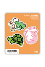 Stickers Northwest Inc. Stickers Northwest - Cute Amphibian Mini Trio Stickers
